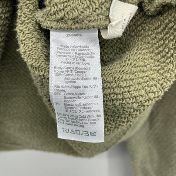 Madewell MWL Airyterry Crop Sweatshirt in Heather Olive Tree Green - Picture 5 of 7